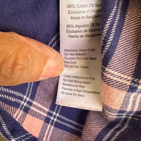 JACHS Girlfriend Vintage Plaid Button-Up Shirt With Dual Pockets Size XL - Picture 5 of 5